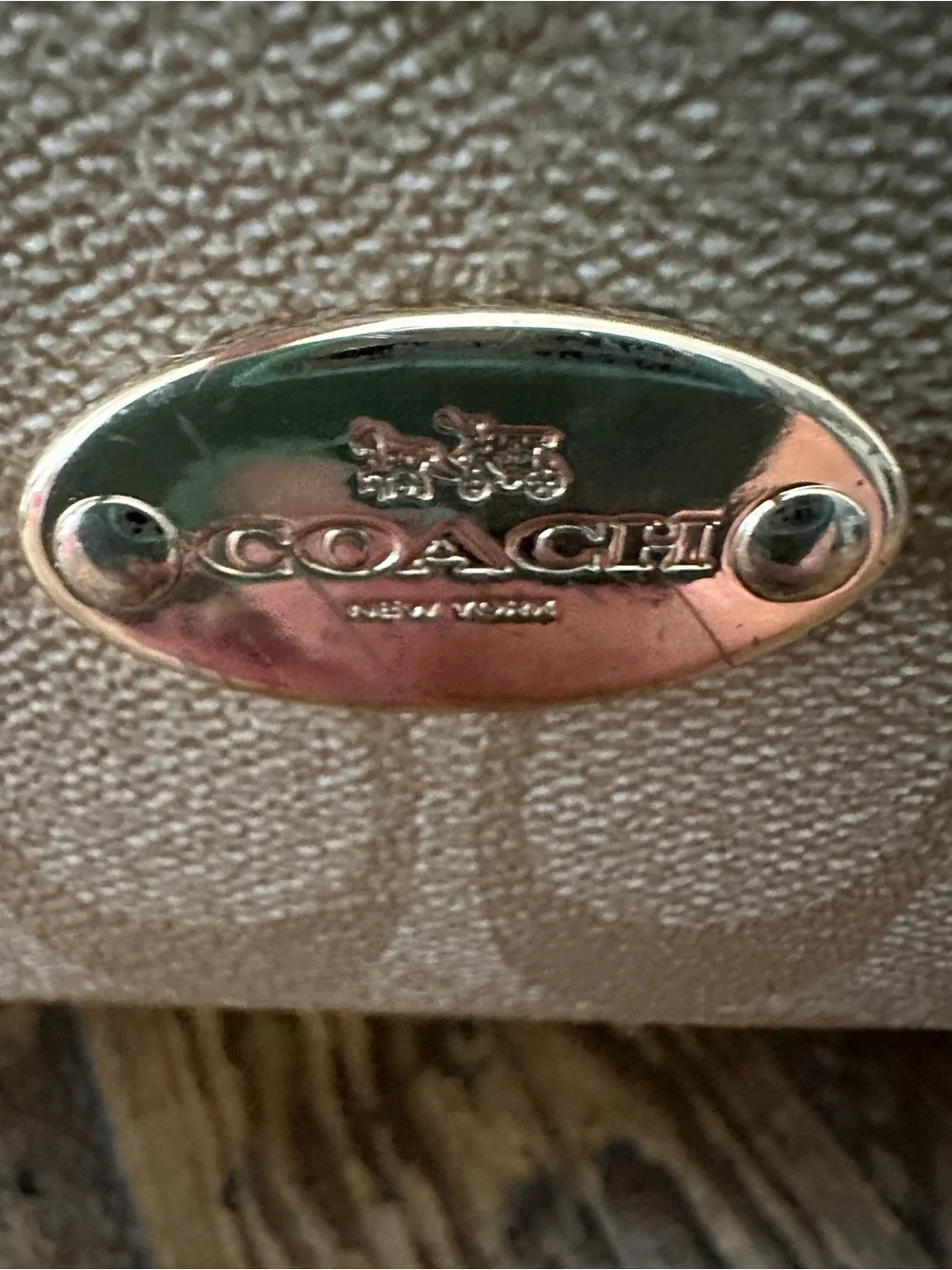 Coach Celeste Signature CC Hobo Shoulder Bag Light Khaki Chalk Circa 2015